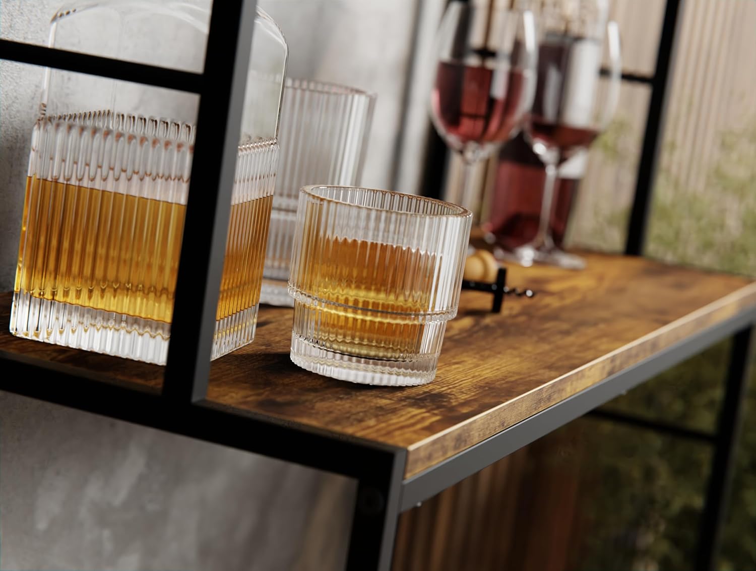 Large Wine Rack for 20 Bottles with Wood Countertop and Sturdy Metal Frame - Furniture > Dining > Wine Racks - Rivercity House & Home Co. (ABN 18 642 972 209) - Affordable Modern Furniture Australia