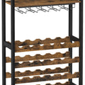 Large Wine Rack with Glass Holder, Metal Bottle Holder and Wood Countertop for Wine & Champagne Bottles