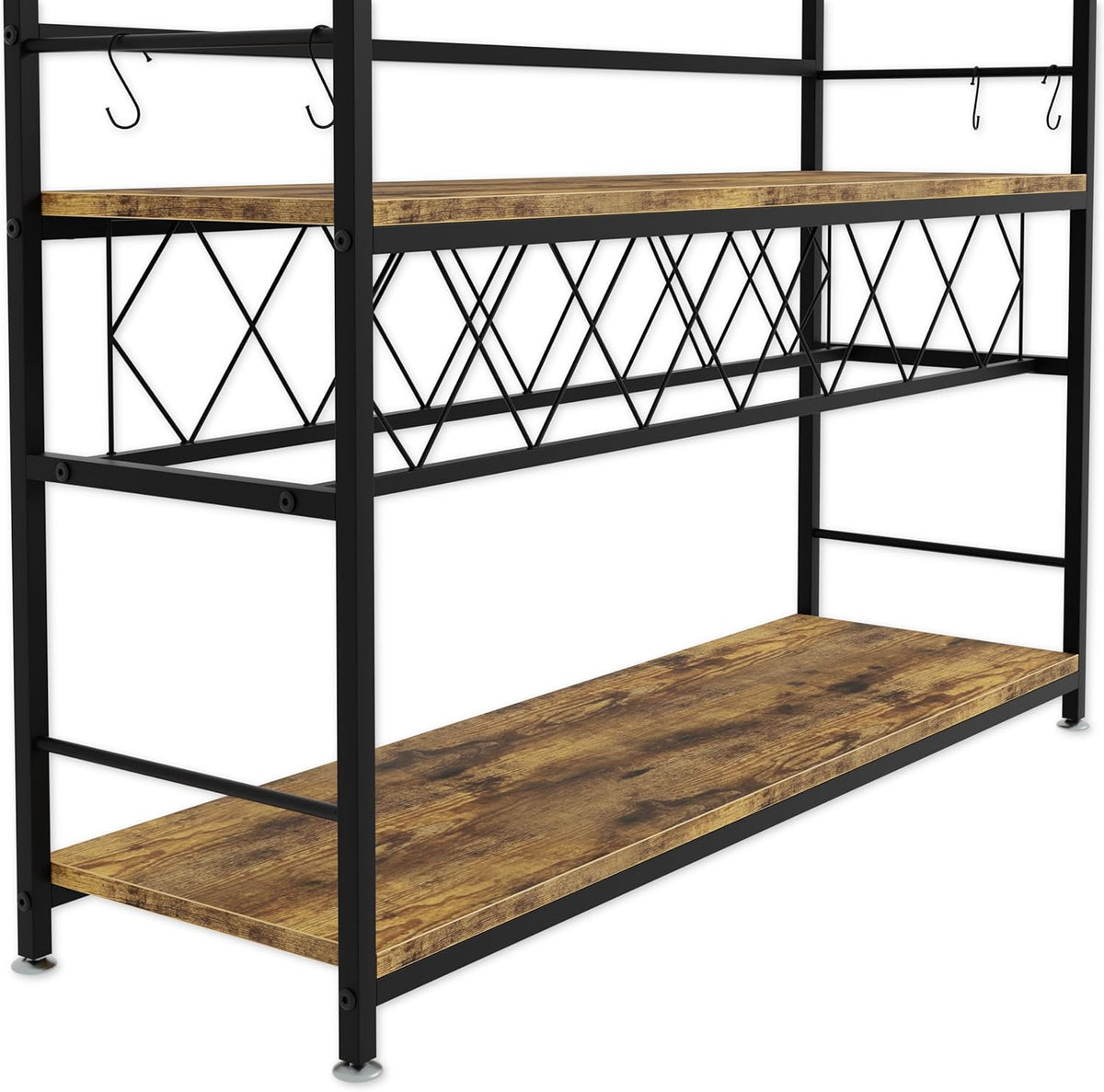 Large Wine Rack with Glass Holder, Metal Bottle Holder and Wood Countertop for Wine & Champagne - Furniture > Dining > Wine Racks - Rivercity House & Home Co. (ABN 18 642 972 209) - Affordable Modern Furniture Australia
