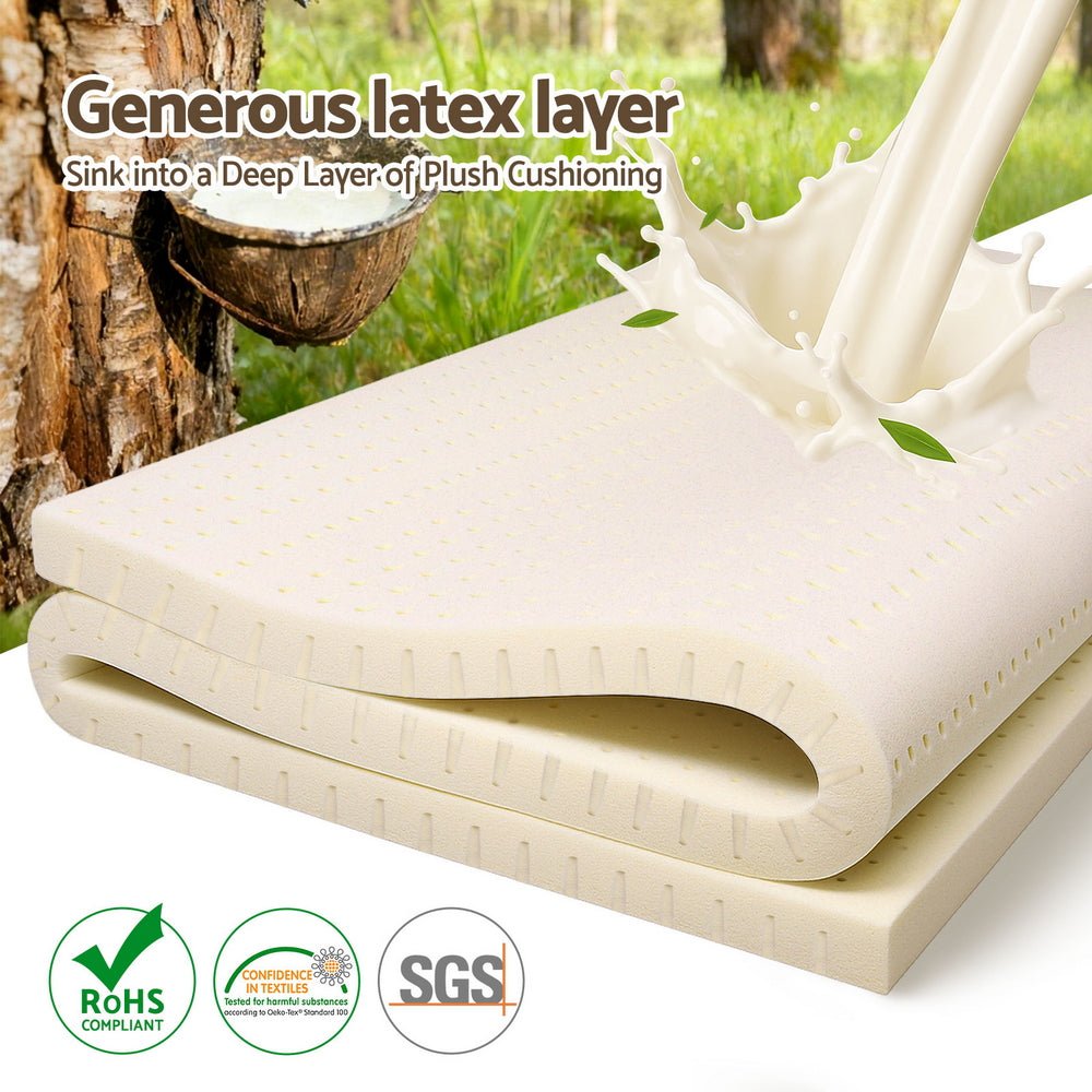 Latex Mattress Topper 5cm King - Natural - Furniture > Mattresses > Mattress Toppers - Rivercity House & Home Co. (ABN 18 642 972 209) - Affordable Modern Furniture Australia