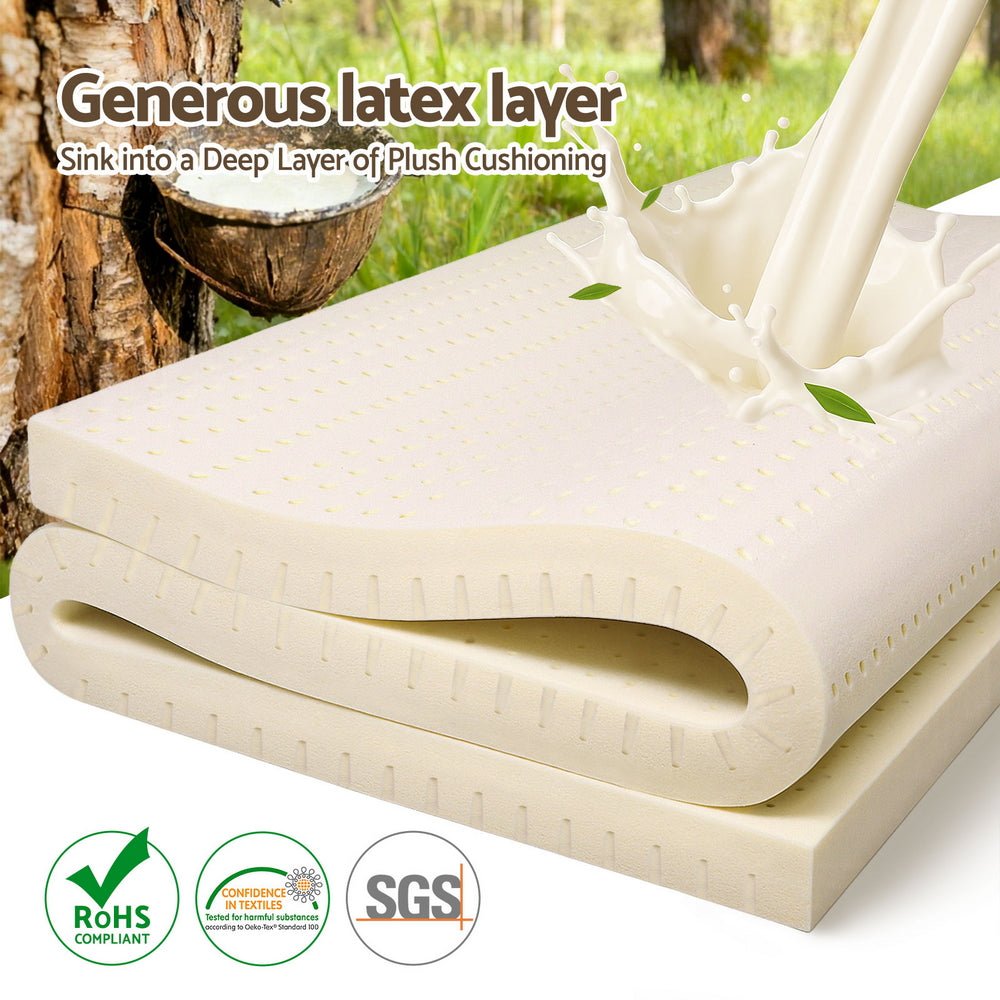 Latex Mattress Topper 7.5cm Single - Natural - Furniture > Mattresses > Mattress Toppers - Rivercity House & Home Co. (ABN 18 642 972 209) - Affordable Modern Furniture Australia