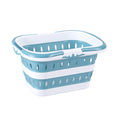 Large Foldable Laundry Basket Hamper with Handles for Clothes Storage - Blue