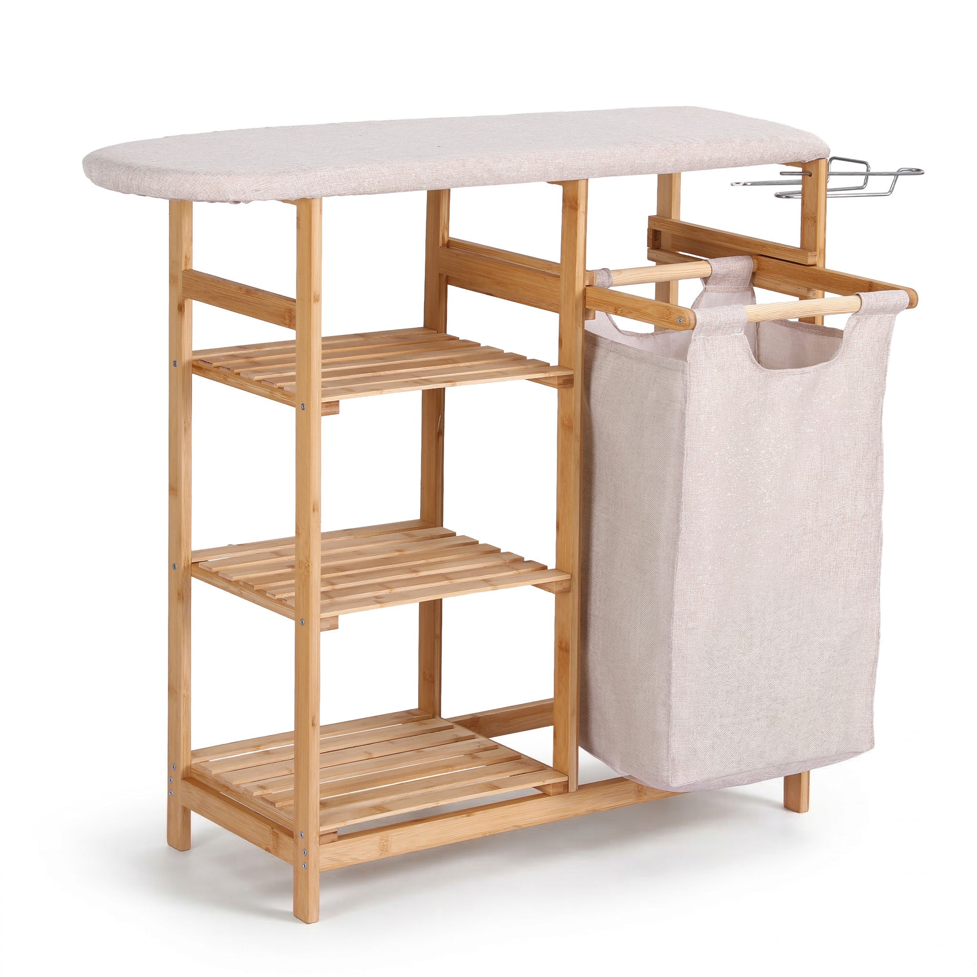 Laundry Basket Hamper with Ironing Board Bamboo - Home & Garden > Laundry & Cleaning > Laundry Baskets - Rivercity House & Home Co. (ABN 18 642 972 209) - Affordable Modern Furniture Australia