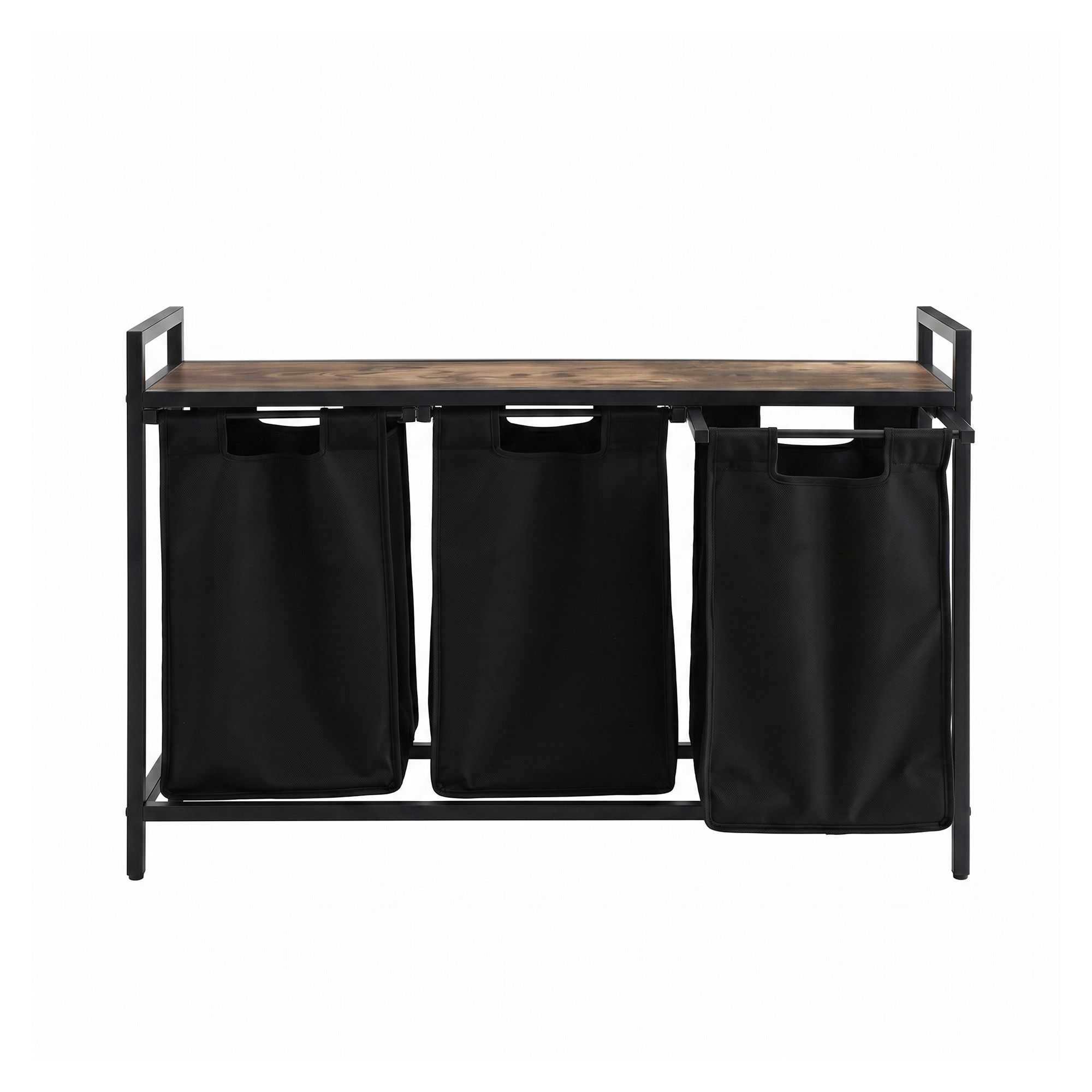 Laundry Basket with 3 Pull - out Bags Metal Frame Black - Home & Garden > Laundry & Cleaning > Laundry Baskets - Rivercity House & Home Co. (ABN 18 642 972 209) - Affordable Modern Furniture Australia