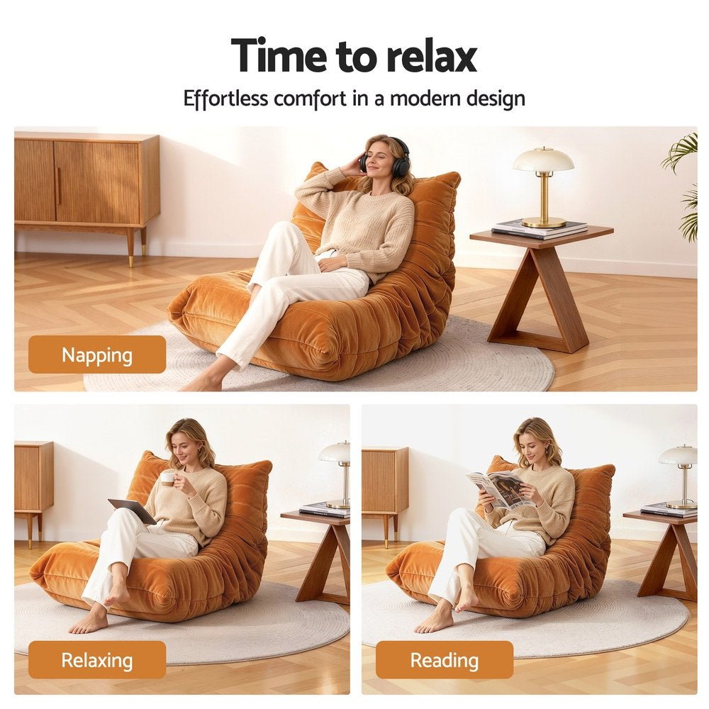 Lazy Sofa Accent Chair Floor Couch Leisure Lounge Foam Pouffe Recliner - Furniture > Sofas > Sofas & Sofa Beds - Rivercity House & Home Co. (ABN 18 642 972 209) - Affordable Modern Furniture Australia