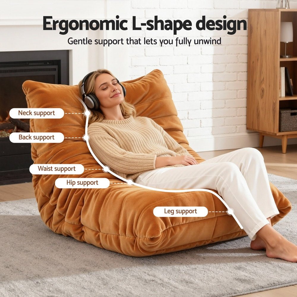 Lazy Sofa Accent Chair Floor Couch Leisure Lounge Foam Pouffe Recliner - Furniture > Sofas > Sofas & Sofa Beds - Rivercity House & Home Co. (ABN 18 642 972 209) - Affordable Modern Furniture Australia