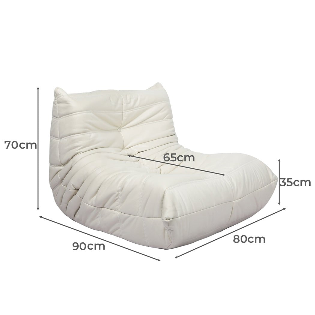 Leathaire Foam Floor Chair Caterpillar Sofa - Beige - Rivercity House & Home Co. (ABN 18 642 972 209) - Affordable Modern Furniture Australia