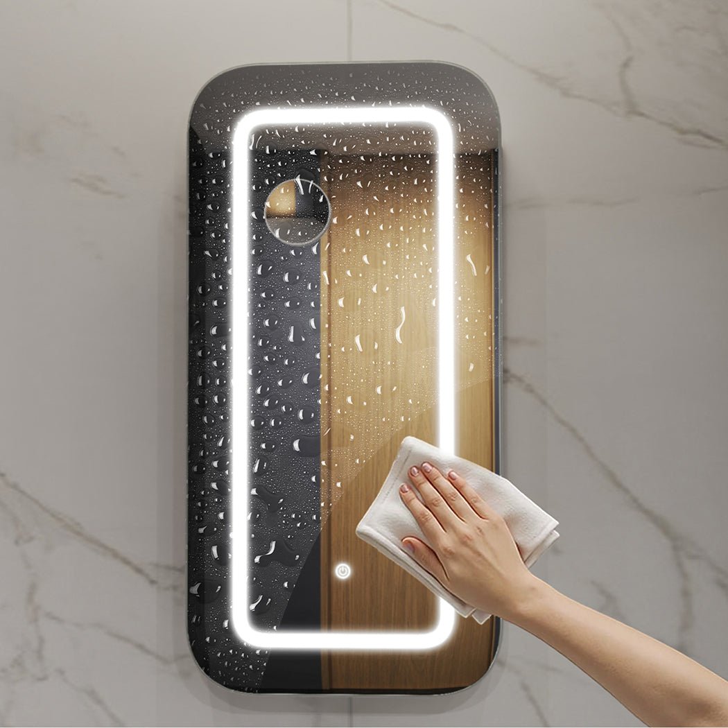 LED Bathroom Mirror Cabinet with 5X Magnifying Mirror and Tri - Color Lighting - White - Rivercity House & Home Co. (ABN 18 642 972 209) - Affordable Modern Furniture Australia