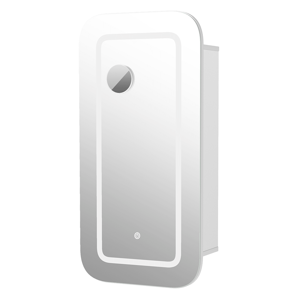 LED Bathroom Mirror Cabinet with 5X Magnifying Mirror and Tri - Color Lighting - White - Rivercity House & Home Co. (ABN 18 642 972 209) - Affordable Modern Furniture Australia