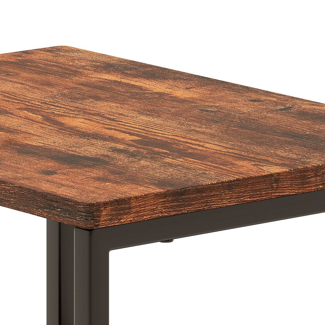LED Bedside Table with 2 Drawers, USB Ports & Power Outlets - Rustic Brown - Rivercity House & Home Co. (ABN 18 642 972 209) - Affordable Modern Furniture Australia