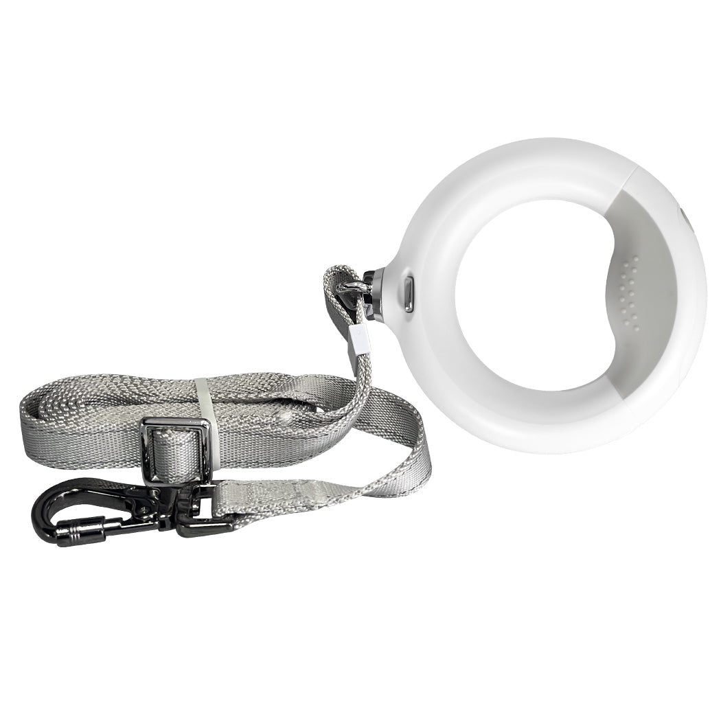 LED Dog Leash with Poop Bag Dispenser and USB Rechargeable Light - White - Rivercity House & Home Co. (ABN 18 642 972 209) - Affordable Modern Furniture Australia