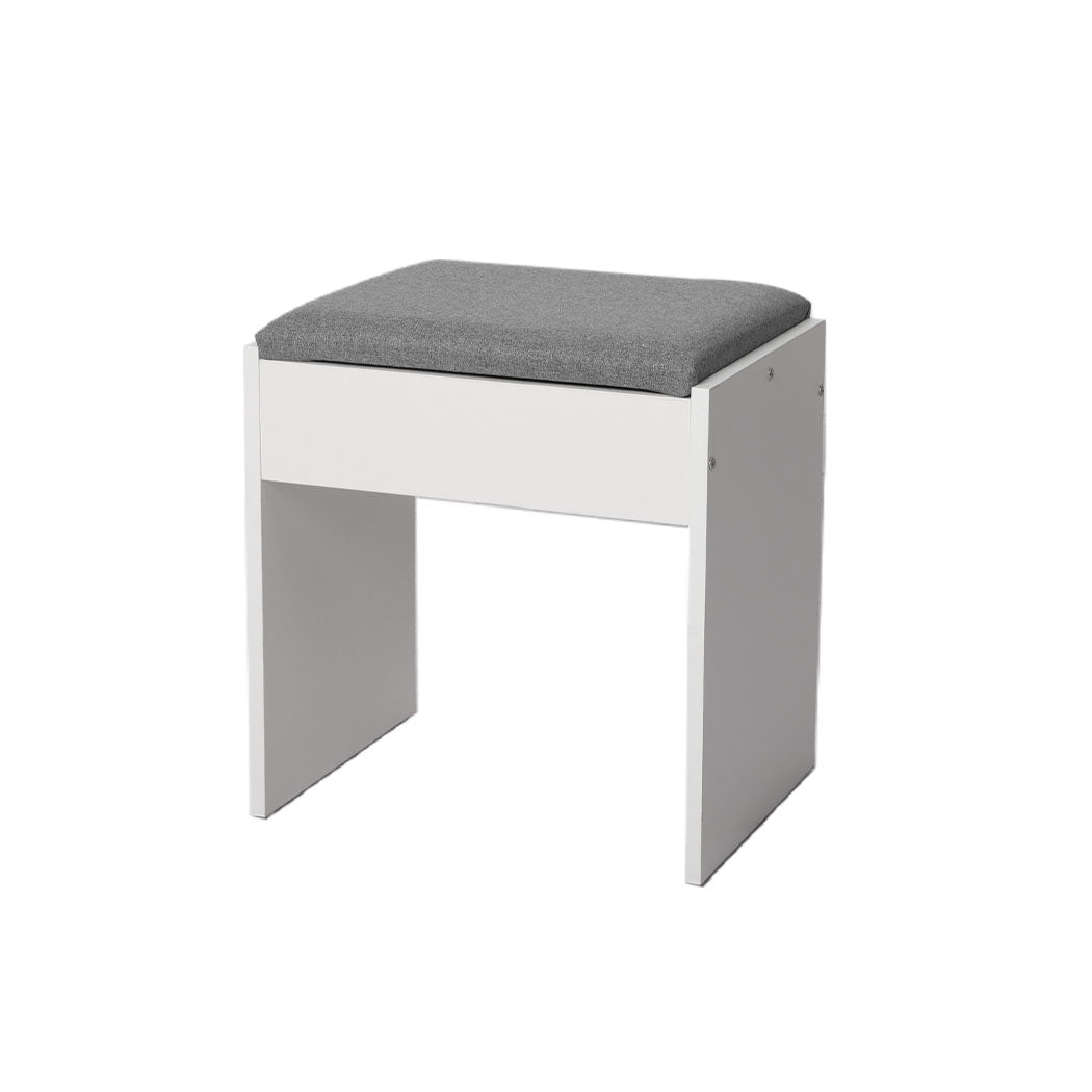 LED Dressing Table with 3 - Color Dimming Mirror and Stool - White - Rivercity House & Home Co. (ABN 18 642 972 209) - Affordable Modern Furniture Australia