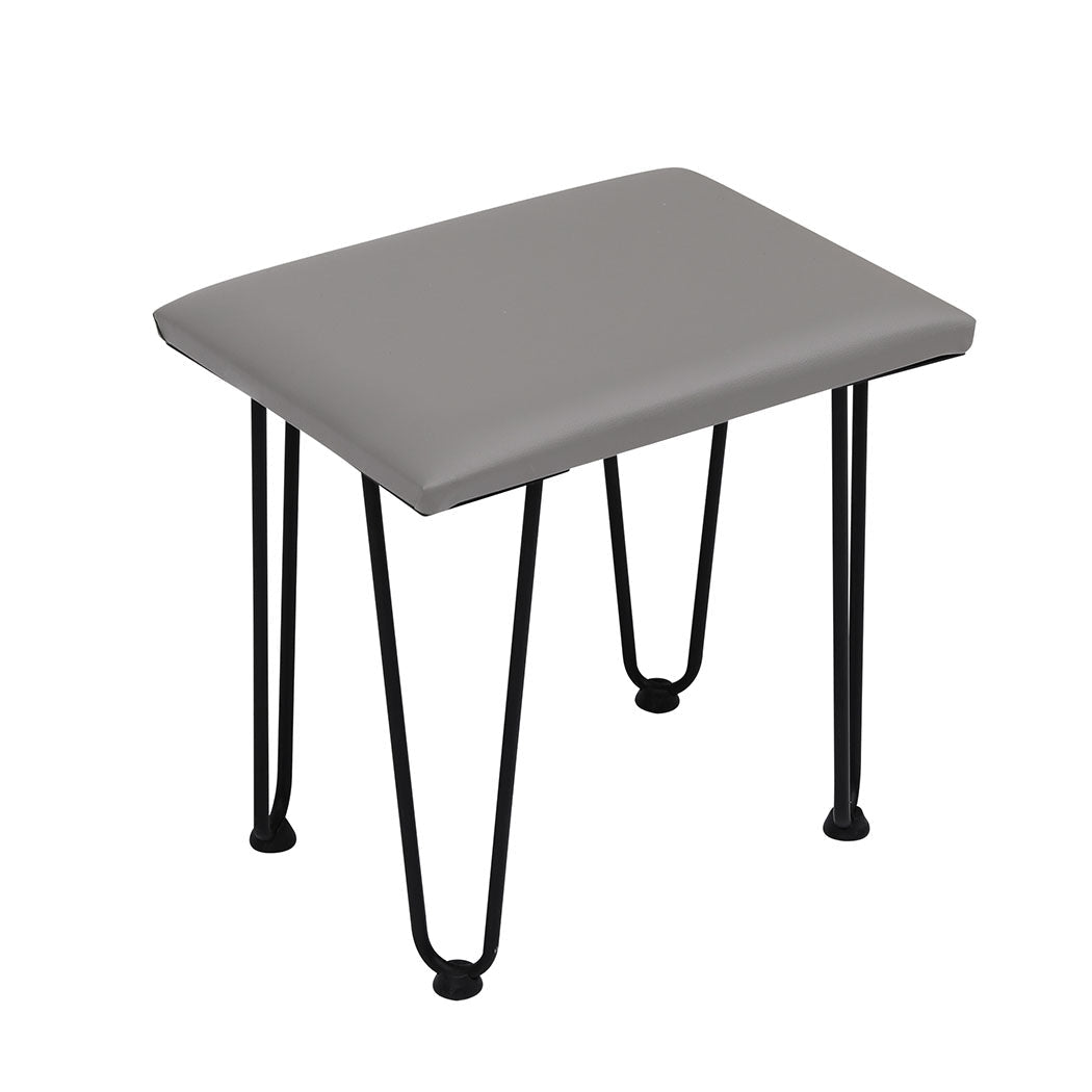 LED Dressing Table with Touch Dimming Mirror and Stool - Brown - Rivercity House & Home Co. (ABN 18 642 972 209) - Affordable Modern Furniture Australia