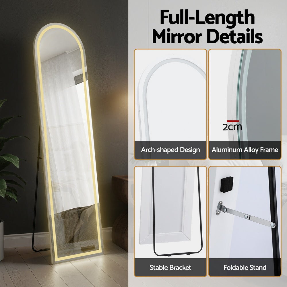 LED Full Length Mirror Floor Dressing Mirror 160cm - Home & Garden > Decor > Mirrors - Rivercity House & Home Co. (ABN 18 642 972 209) - Affordable Modern Furniture Australia