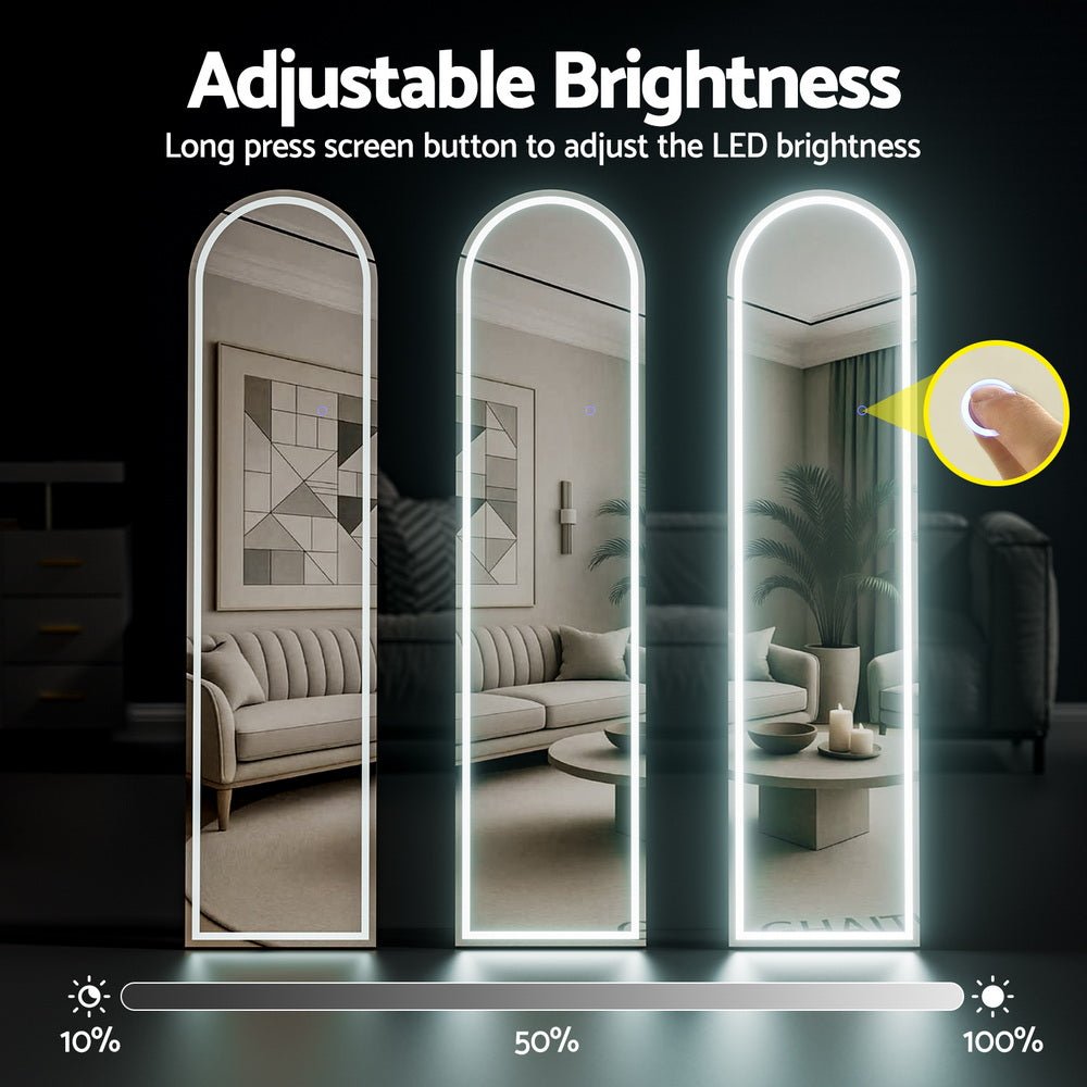 LED Full Length Mirror Floor Dressing Mirror 160cm - Home & Garden > Decor > Mirrors - Rivercity House & Home Co. (ABN 18 642 972 209) - Affordable Modern Furniture Australia
