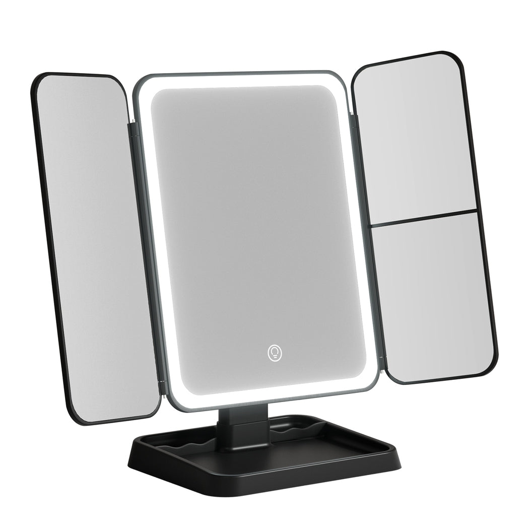 LED Makeup Mirror Tri - fold Lighted Vanity Mirrors 1X2X3X Magnifications - Health & Beauty > Makeup Mirrors - Rivercity House & Home Co. (ABN 18 642 972 209) - Affordable Modern Furniture Australia