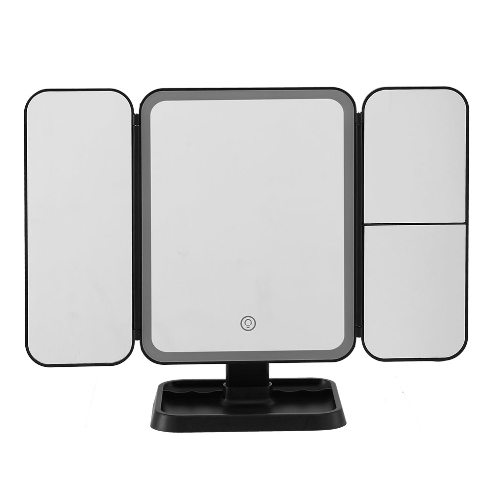 LED Makeup Mirror Tri - fold Lighted Vanity Mirrors 1X2X3X Magnifications - Health & Beauty > Makeup Mirrors - Rivercity House & Home Co. (ABN 18 642 972 209) - Affordable Modern Furniture Australia
