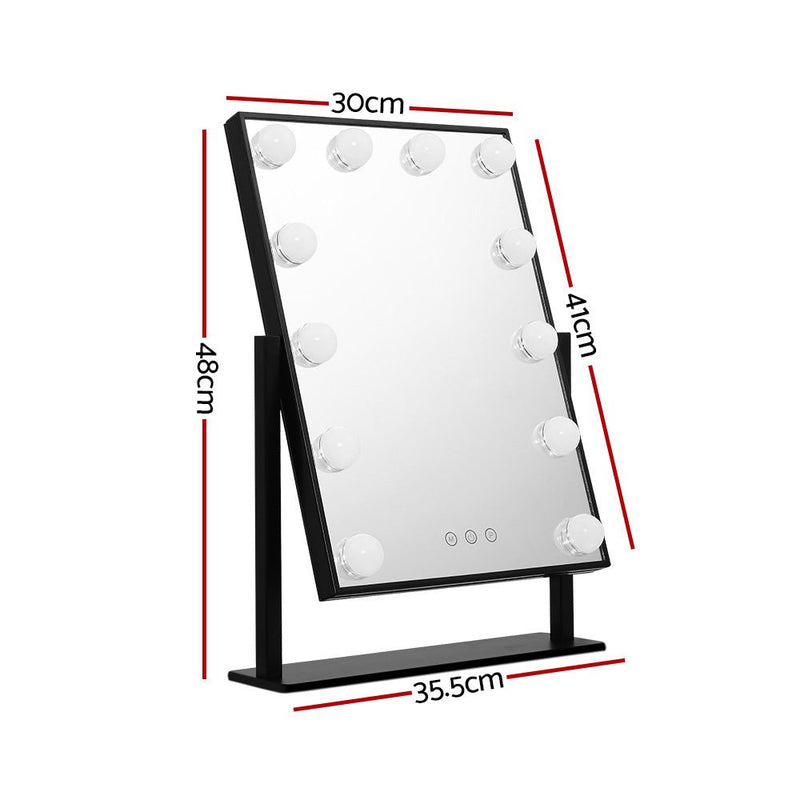 LED Standing Makeup Mirror - Black - Rivercity House & Home Co. (ABN 18 642 972 209) - Affordable Modern Furniture Australia