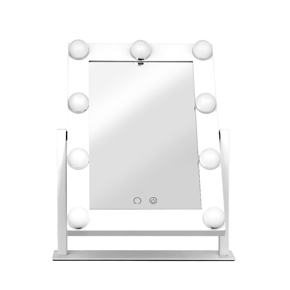 LED Standing Makeup Mirror - White - Rivercity House & Home Co. (ABN 18 642 972 209) - Affordable Modern Furniture Australia