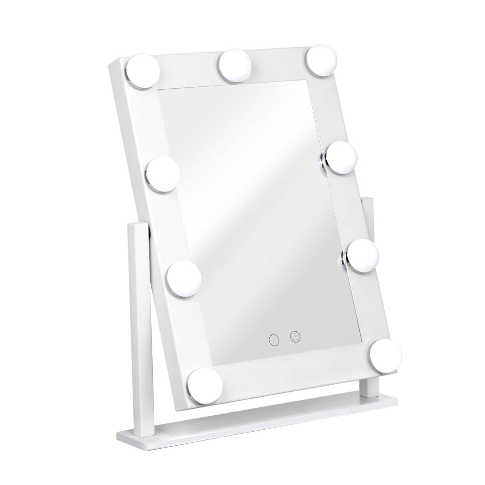 LED Standing Makeup Mirror - White - Rivercity House & Home Co. (ABN 18 642 972 209) - Affordable Modern Furniture Australia