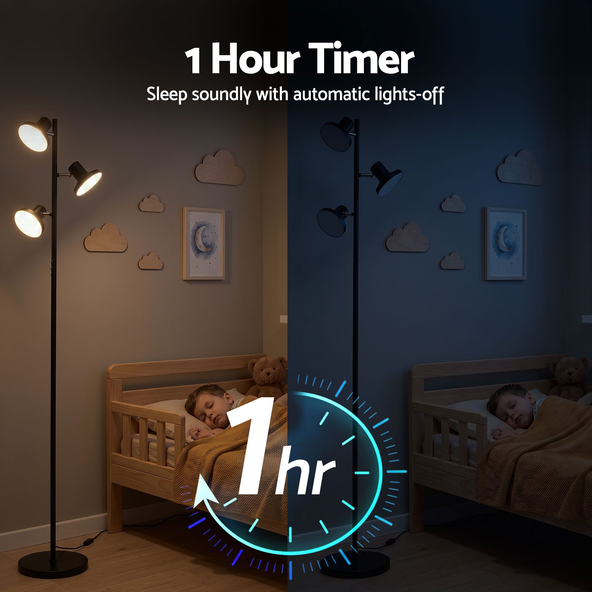 LED Tree Floor Lamp, 36W Modern Dimmable Standing Lamp with Remote & Touch Control, 4 Color Temperatures, 3 Rotatable LED Light Floor Lamps for Living Room, Bedroom, Office - Home & Garden > Lighting > Floor Lamps - Rivercity House & Home Co. (ABN 18 642 972 209) - Affordable Modern Furniture Australia