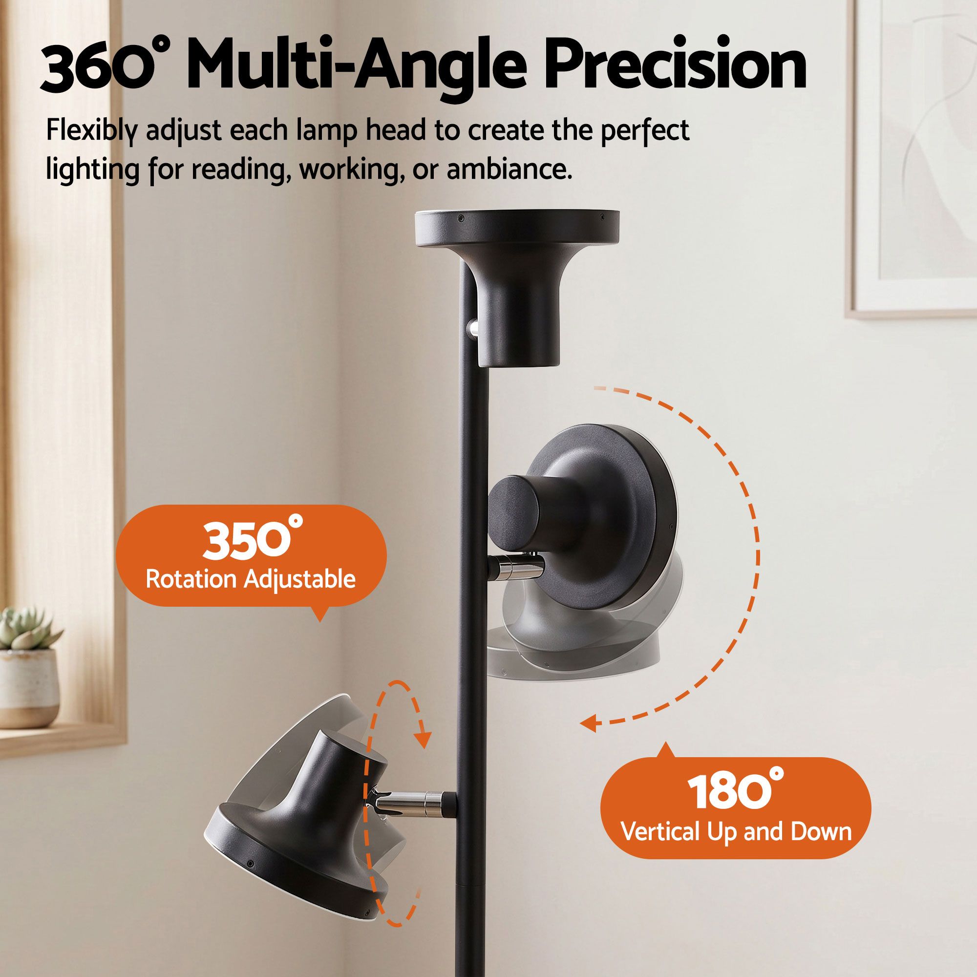 LED Tree Floor Lamp, 36W Modern Dimmable Standing Lamp with Remote & Touch Control, 4 Color Temperatures, 3 Rotatable LED Light Floor Lamps for Living Room, Bedroom, Office - Home & Garden > Lighting > Floor Lamps - Rivercity House & Home Co. (ABN 18 642 972 209) - Affordable Modern Furniture Australia