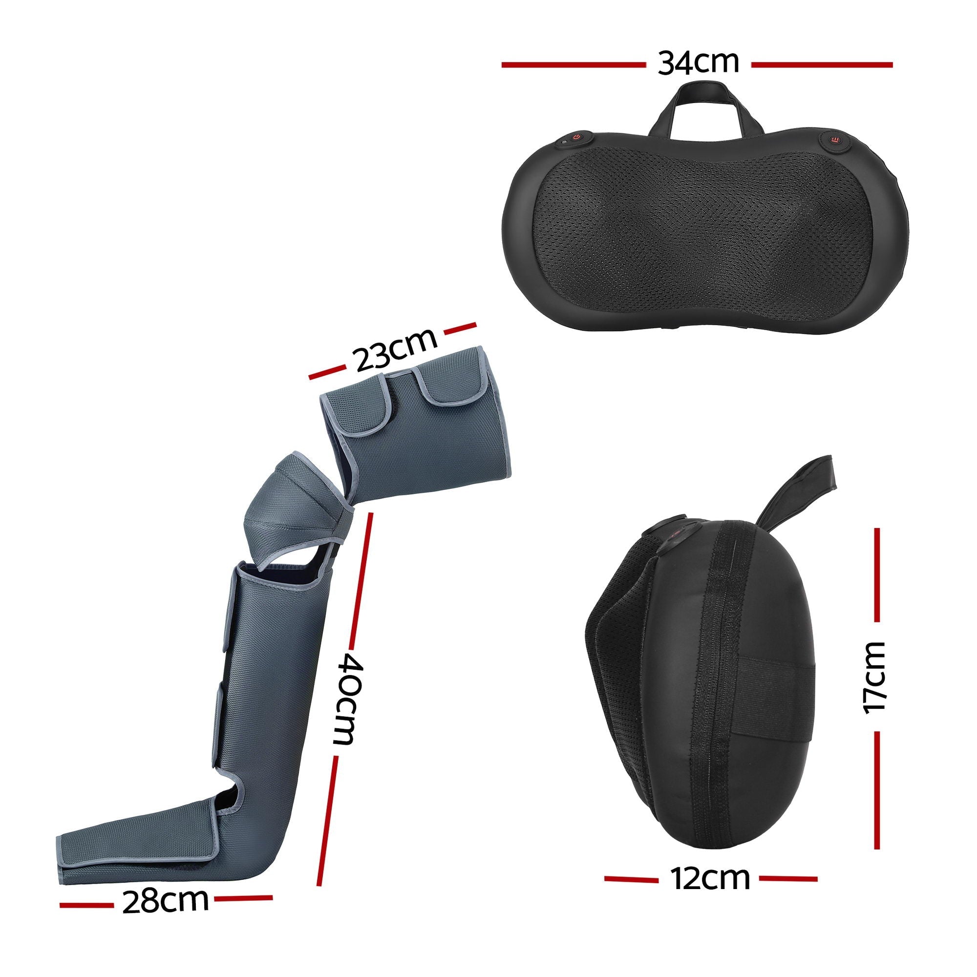 Leg Foot Massager Air Compression With Back Neck Massager Heat - Health & Beauty > Massage & Relaxation > Massagers - Rivercity House & Home Co. (ABN 18 642 972 209) - Affordable Modern Furniture Australia