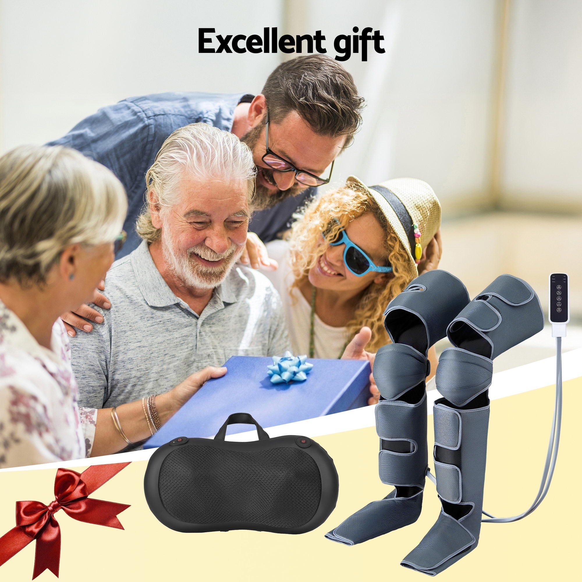 Leg Foot Massager Air Compression With Back Neck Massager Heat - Health & Beauty > Massage & Relaxation > Massagers - Rivercity House & Home Co. (ABN 18 642 972 209) - Affordable Modern Furniture Australia