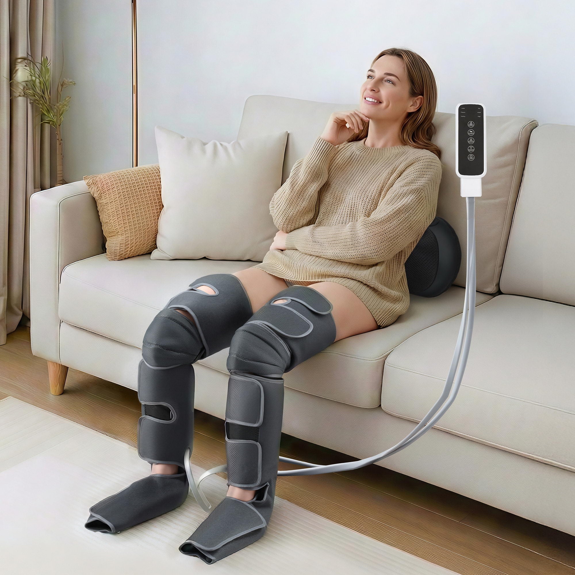 Leg Foot Massager Air Compression With Back Neck Massager Heat - Health & Beauty > Massage & Relaxation > Massagers - Rivercity House & Home Co. (ABN 18 642 972 209) - Affordable Modern Furniture Australia
