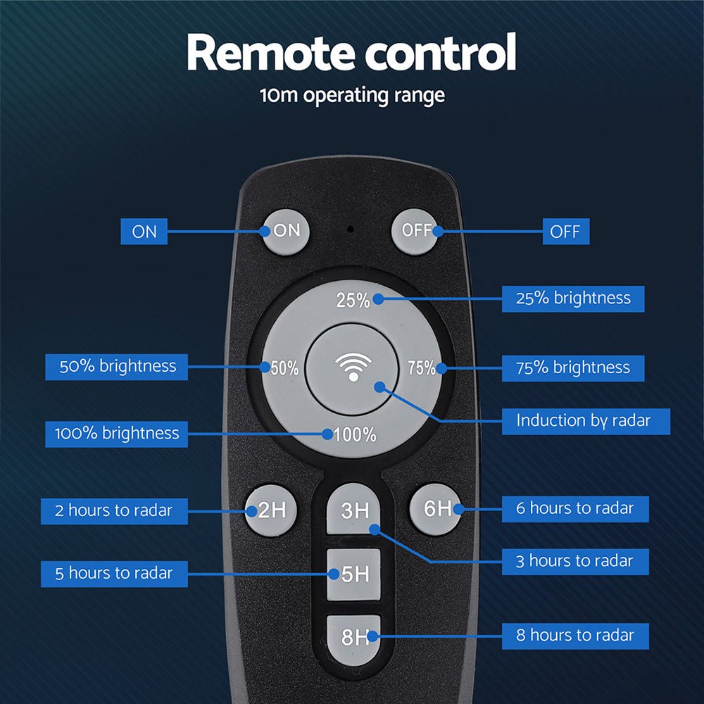 Leier 320 LED Solar Street Light Flood Motion Sensor Remote - Home & Garden > Garden Lights - Rivercity House & Home Co. (ABN 18 642 972 209) - Affordable Modern Furniture Australia