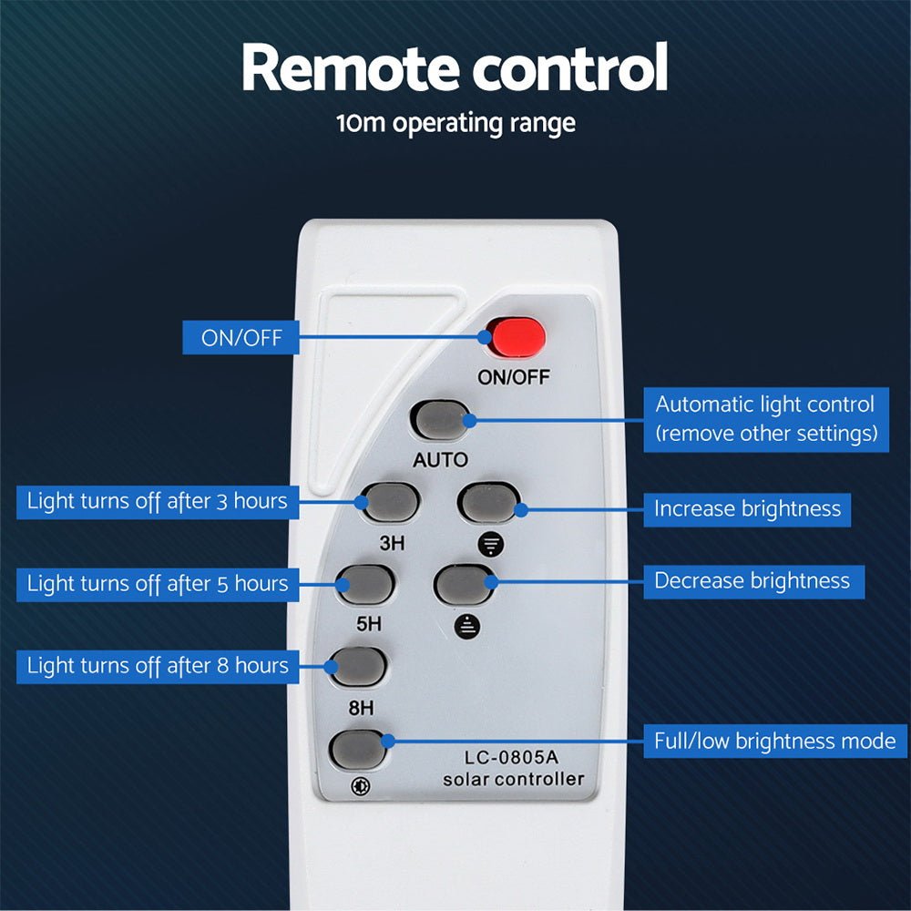 Leier 386 LED Solar Street Light Flood Motion Sensor Remote - Home & Garden > Garden Lights - Rivercity House & Home Co. (ABN 18 642 972 209) - Affordable Modern Furniture Australia