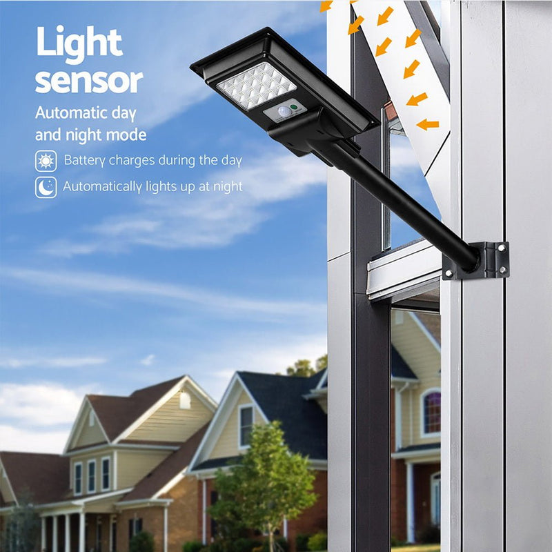 Leier 80 LED Solar Street Light Flood Motion Sensor Remote - Home & Garden > Garden Lights - Rivercity House & Home Co. (ABN 18 642 972 209) - Affordable Modern Furniture Australia