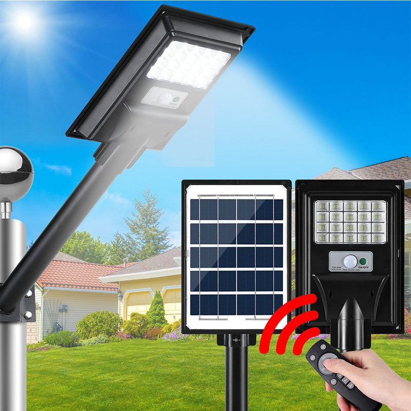 Leier 80 LED Solar Street Light Flood Motion Sensor Remote - Home & Garden > Garden Lights - Rivercity House & Home Co. (ABN 18 642 972 209) - Affordable Modern Furniture Australia
