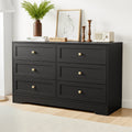 LEIF 6 Drawer Tallboy Chest of Drawers Cabinet - Black
