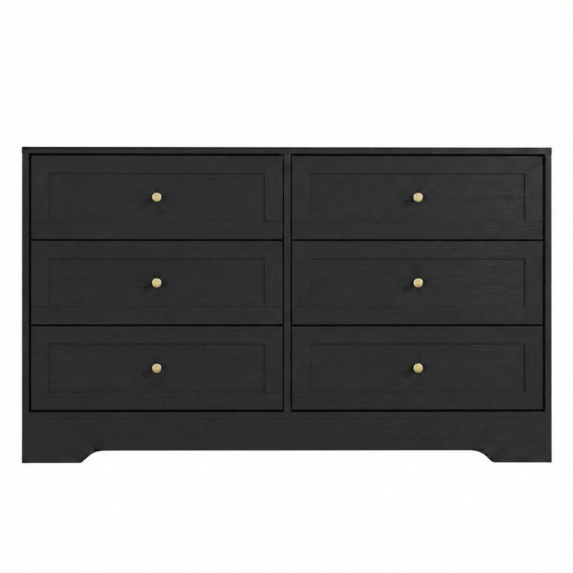 LEIF 6 Drawer Tallboy Chest of Drawers Cabinet - Black - Furniture > Bedroom > Dressers - Rivercity House & Home Co. (ABN 18 642 972 209) - Affordable Modern Furniture Australia