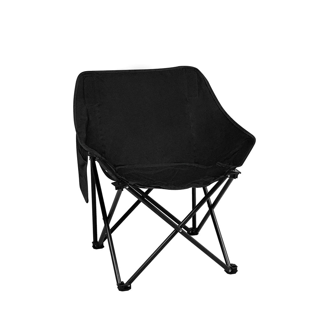 Lightweight Folding Camping Moon Chair with Carry Bag - Black - Rivercity House & Home Co. (ABN 18 642 972 209) - Affordable Modern Furniture Australia
