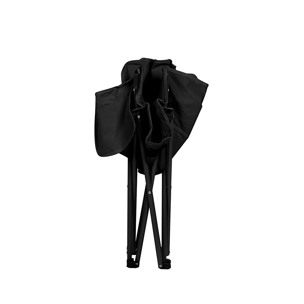 Lightweight Folding Camping Moon Chair with Carry Bag - Black - Rivercity House & Home Co. (ABN 18 642 972 209) - Affordable Modern Furniture Australia