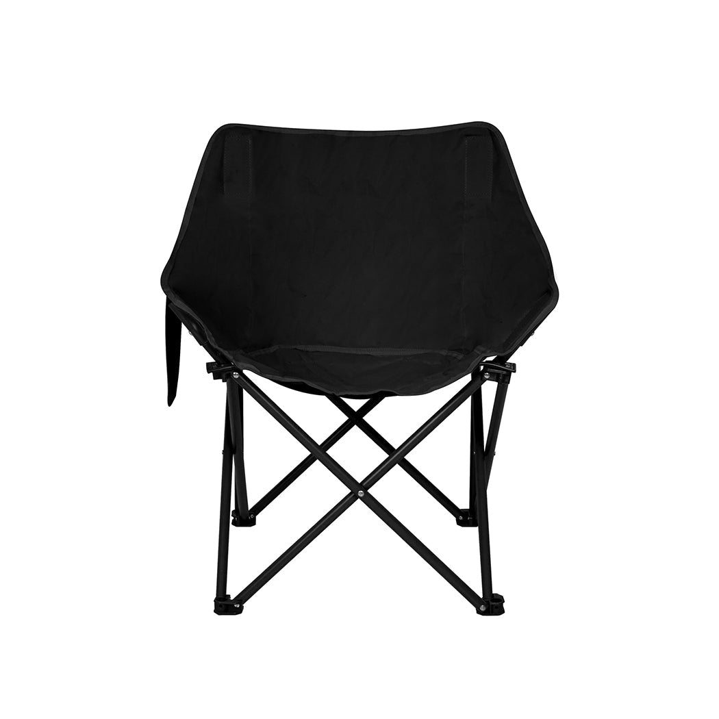 Lightweight Folding Camping Moon Chair with Carry Bag - Black - Rivercity House & Home Co. (ABN 18 642 972 209) - Affordable Modern Furniture Australia