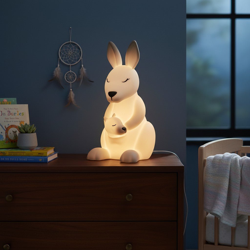 Lil' Dreamers Kangaroo Soft Touch LED Light - White - Rivercity House & Home Co. (ABN 18 642 972 209) - Affordable Modern Furniture Australia
