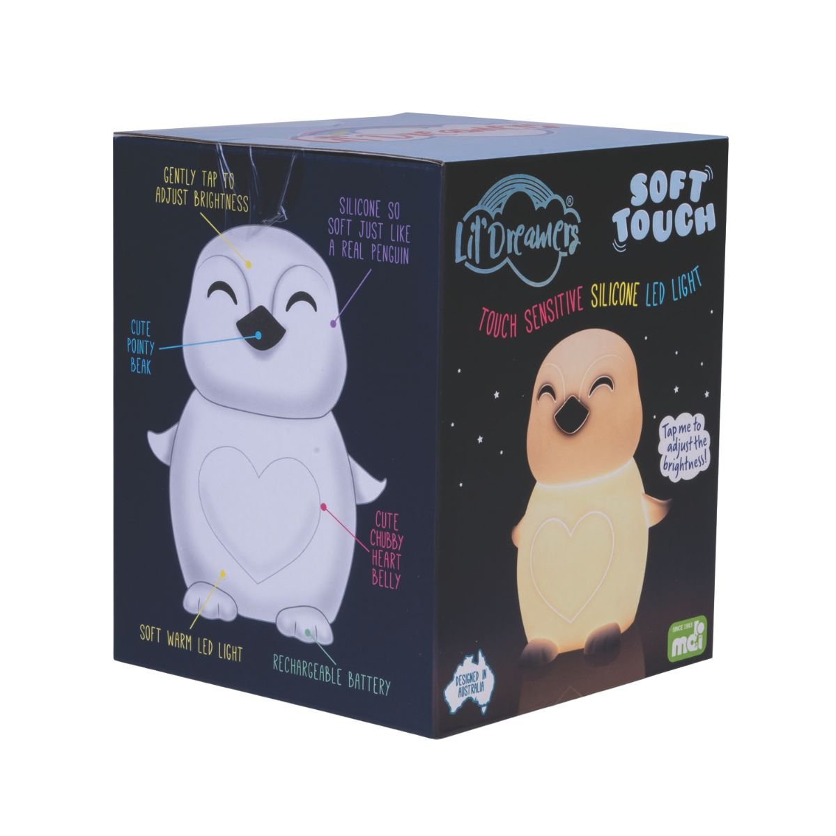 Lil' Dreamers Penguin Soft Touch LED Light - White - Rivercity House & Home Co. (ABN 18 642 972 209) - Affordable Modern Furniture Australia