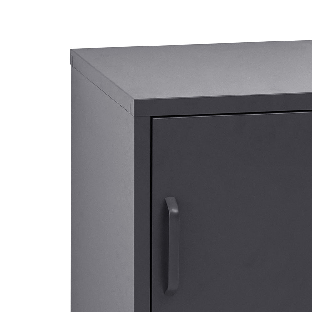 Lockable Metal Bedside Table Cabinet - Black - Furniture > Bedroom - Rivercity House & Home Co. (ABN 18 642 972 209) - Affordable Modern Furniture Australia