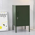 Lockable Metal Bedside Table Cabinet - Green