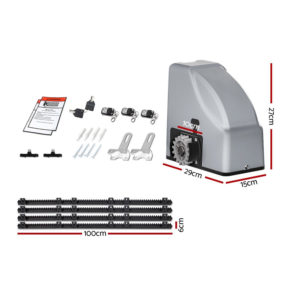 Lockmaster Automatic Sliding Gate Opener Kit 4M 800KG - Home & Garden > Gate Openers - Rivercity House & Home Co. (ABN 18 642 972 209) - Affordable Modern Furniture Australia
