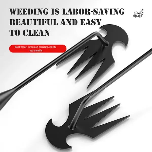 Long Manual Weeding Tool with High Carbon Steel Claw and Ergonomic Handle for Garden Beds, Yards, Lawns and Potted Plants - Black - Home & Garden > Garden Tools > Gardening Tools - Rivercity House & Home Co. (ABN 18 642 972 209) - Affordable Modern Furniture Australia