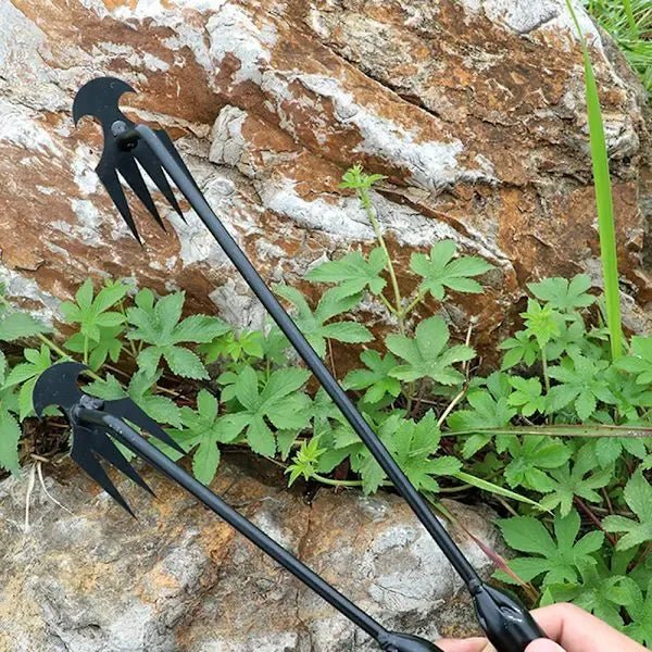 Long Manual Weeding Tool with High Carbon Steel Claw and Ergonomic Handle for Garden Beds, Yards, Lawns and Potted Plants - Black - Home & Garden > Garden Tools > Gardening Tools - Rivercity House & Home Co. (ABN 18 642 972 209) - Affordable Modern Furniture Australia