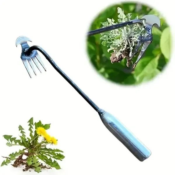 Long Manual Weeding Tool with High Carbon Steel Claw and Ergonomic Handle for Garden Beds, Yards, Lawns and Potted Plants - Black - Home & Garden > Garden Tools > Gardening Tools - Rivercity House & Home Co. (ABN 18 642 972 209) - Affordable Modern Furniture Australia