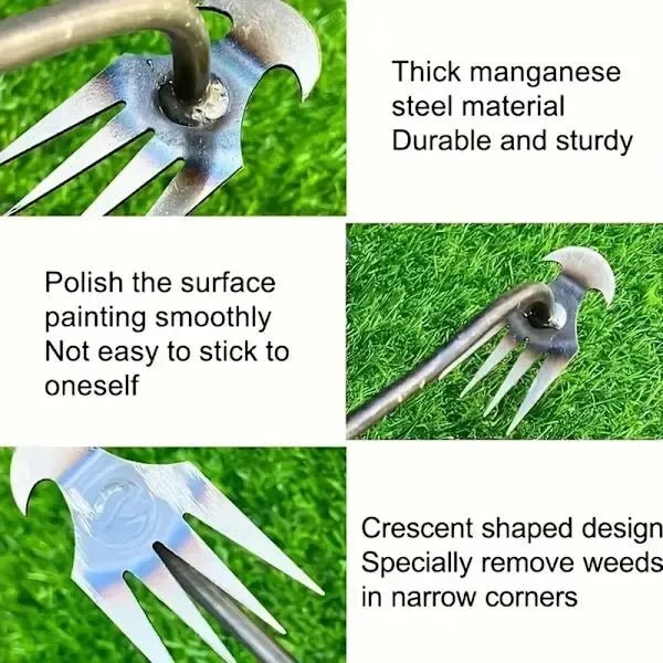 Long Manual Weeding Tool with High Carbon Steel Claw and Ergonomic Handle for Garden Beds, Yards, Lawns and Potted Plants - Black - Home & Garden > Garden Tools > Gardening Tools - Rivercity House & Home Co. (ABN 18 642 972 209) - Affordable Modern Furniture Australia