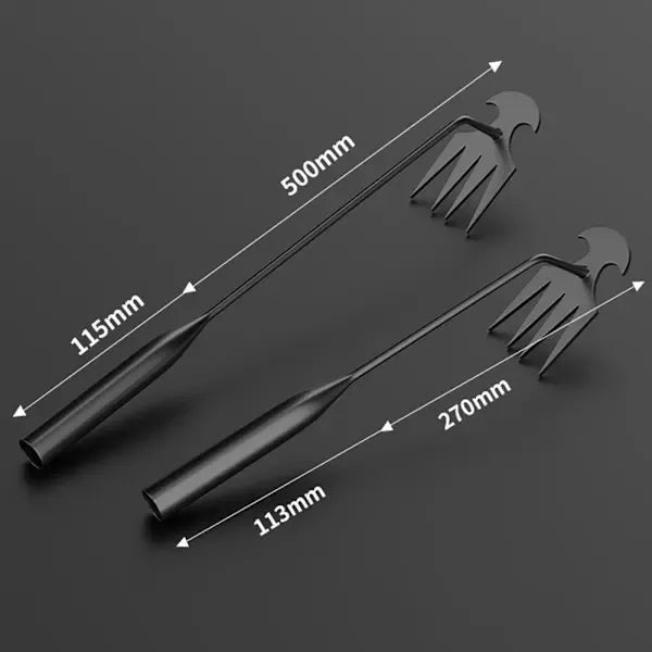 Long Manual Weeding Tool with High Carbon Steel Claw and Ergonomic Handle for Garden Beds, Yards, Lawns and Potted Plants - Black - Home & Garden > Garden Tools > Gardening Tools - Rivercity House & Home Co. (ABN 18 642 972 209) - Affordable Modern Furniture Australia