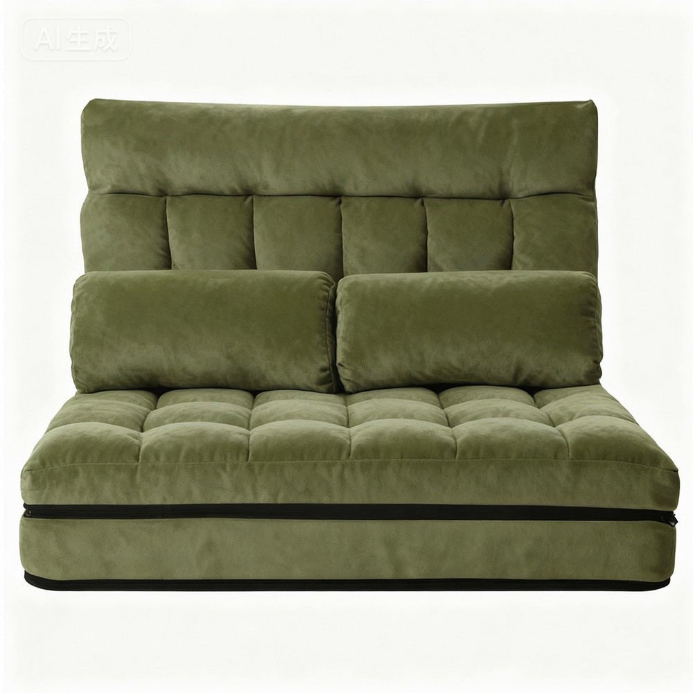 Lounge Sofa Bed 2 seater Green Fabric - Furniture > Bar Stools & Chairs > Arm Chairs & Recliners - Rivercity House & Home Co. (ABN 18 642 972 209) - Affordable Modern Furniture Australia