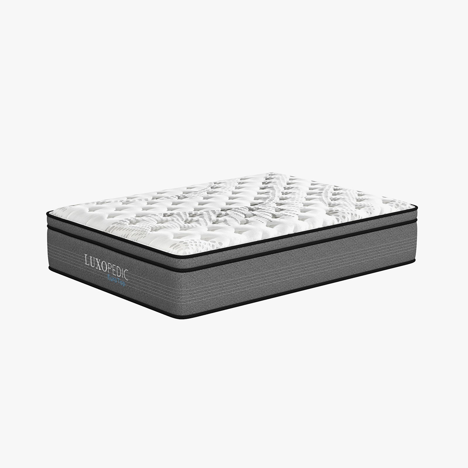 Luxopedic 32CM 5 - Zone Pocket Spring Euro Top Memory Foam Mattress Medium Firm - White Grey - Rivercity House & Home Co. (ABN 18 642 972 209) - Affordable Modern Furniture Australia